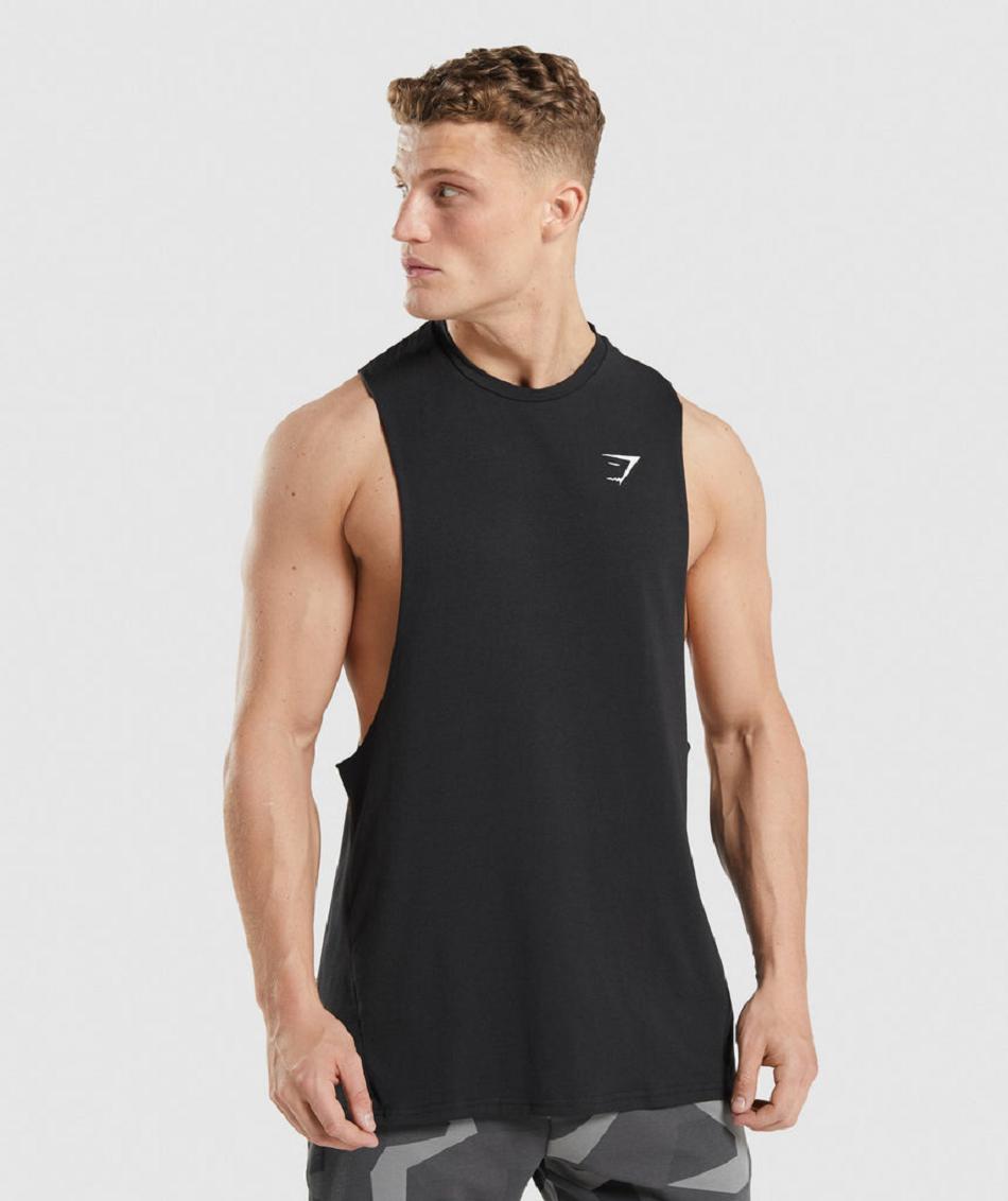 Camiseta Tirantes Gymshark Critical 2.0 Drop Arm Hombre Negras | CO 3236SGL